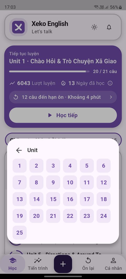 Lưới chọn nhanh 25 Unit